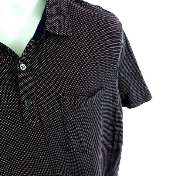 Banana Republic Performance Pique Polo Shirt Red Blue Textured XL Standard Fit - Picture 2 of 9